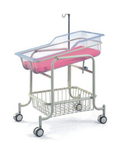 Chariot pour bébé en acier inoxydable avec matelas et support de perfusio