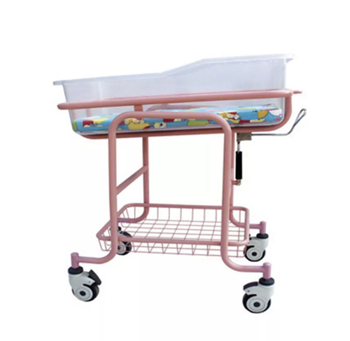 Chariot lit bébé en acier inoxydable avec matelas