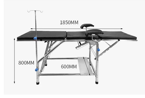 Table de gynécologie en acier inoxydable