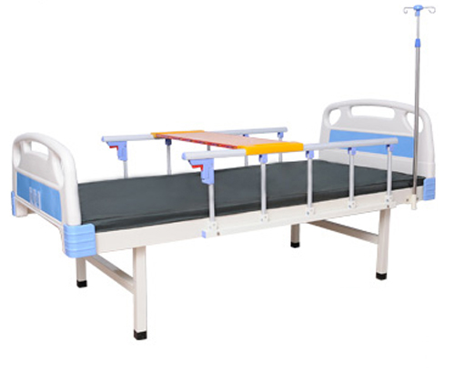 Cabezal de ABS de cama de atención al paciente de hospital con colchón, barra, mesa y soporte de infusió