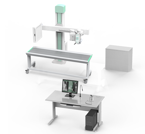 56Kw High Frequency digital FPD chest DR with mobile table system