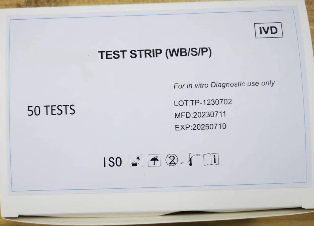 HBsAg Hepatitis B Surface Antigen Test 2.5mm Strips, 50 Tests/Box