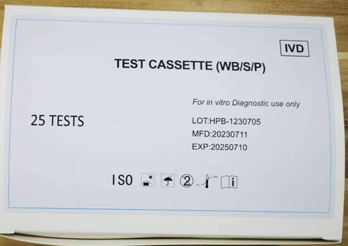 Test d'antigène de surface de l'hépatite B HBsAg Cassette de 3,0 mm, 25 tests/boîte