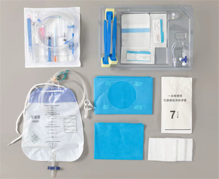 Disposable thoracoabdominal drainage catheter kit