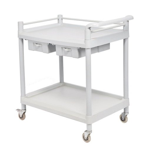 [CCFF08] ABS material medical trolley cart with two drawer and one Bucket