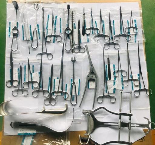 [CCZ-L02] Ensemble d'instruments de chirurgie de laparotomie, 77 pièces