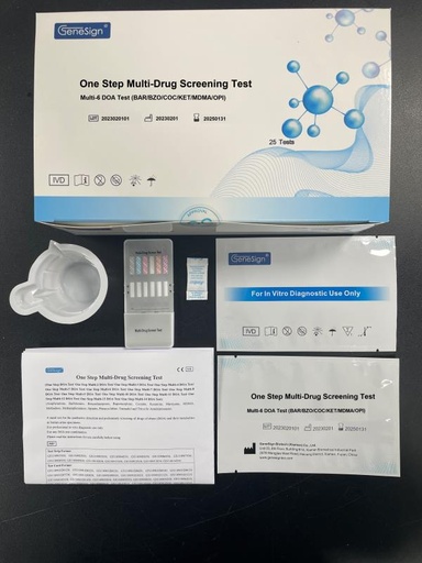 [CCRT-H1521-53U] Multi-Drug Test Panel 6 Para (BAR/BZO/COC/KET/MDMA/OPI)